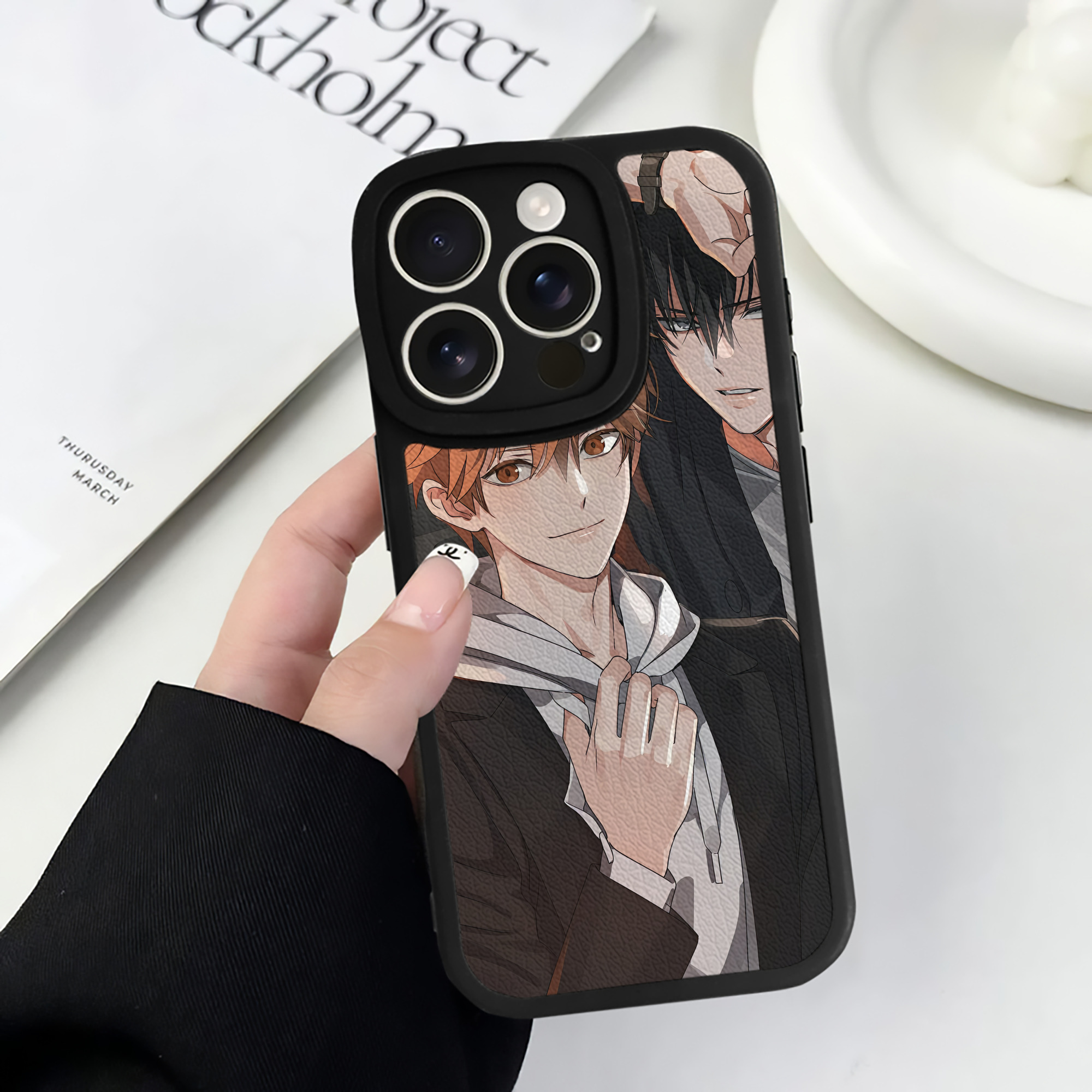 （画像用） ハイキュー!! Haikyu!! 【iPhone 16シリーズ対応】シリコンスマホケース（レザー調） 材質：シリコン
